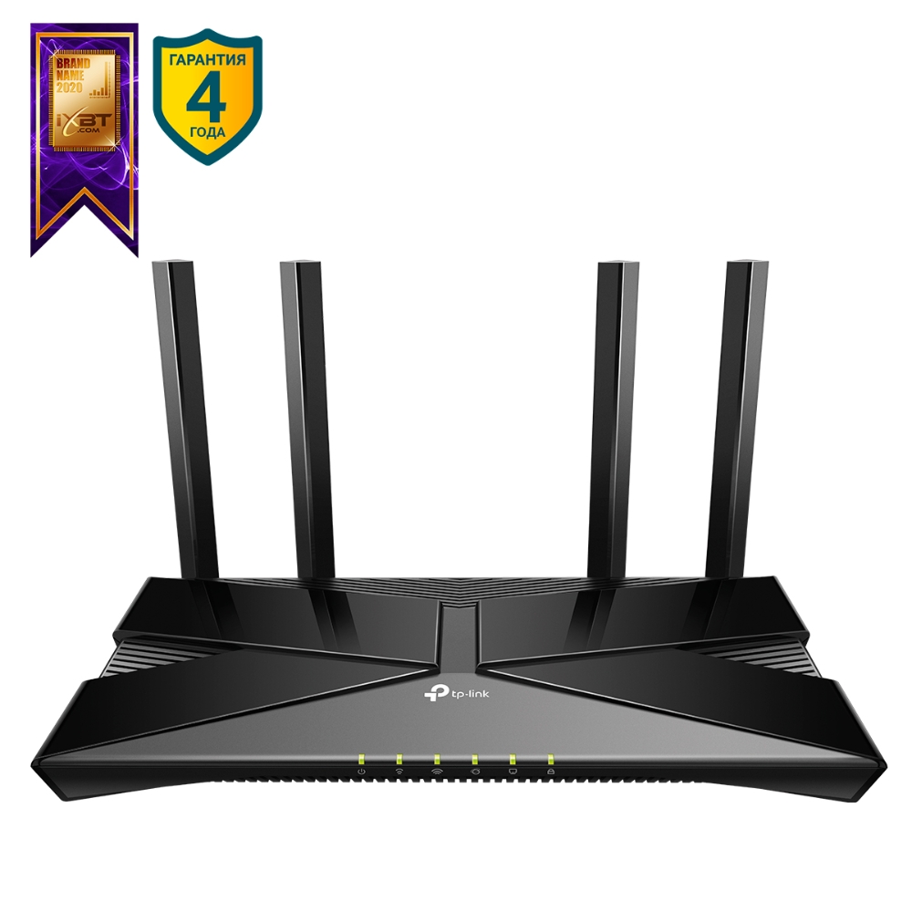 

Wi-Fi роутер TP-Link Archer AX1800, 802.11a/b/g/n/ac/ax, 2.4 / 5 ГГц, до 1.78 Гбит/с, LAN 4x1 Гбит/с, WAN 1x1 Гбит/с, внешних антенн: 4, Archer AX1800