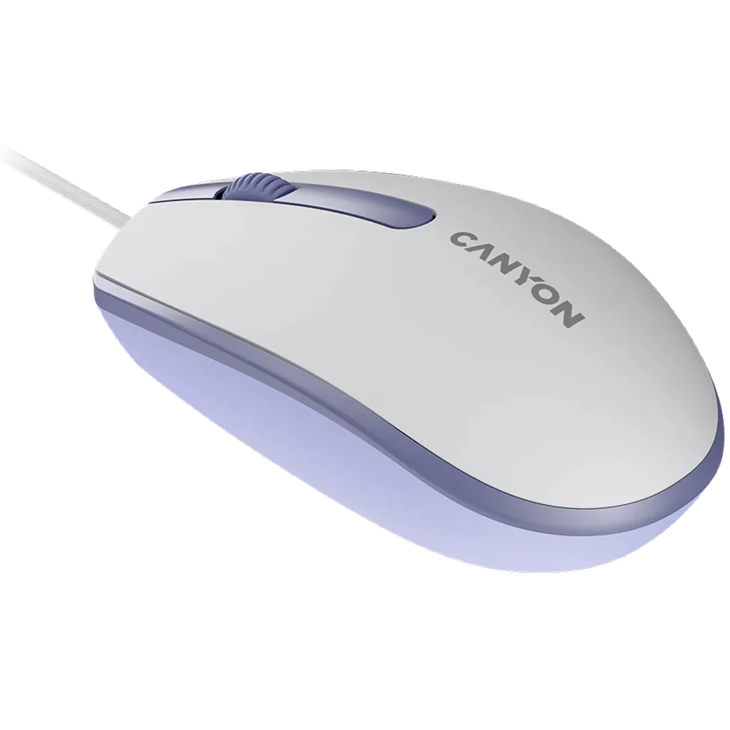 Мышь проводная Canyon M-10, 1000dpi, оптическая светодиодная, USB, белый (CNE-CMS10WL)