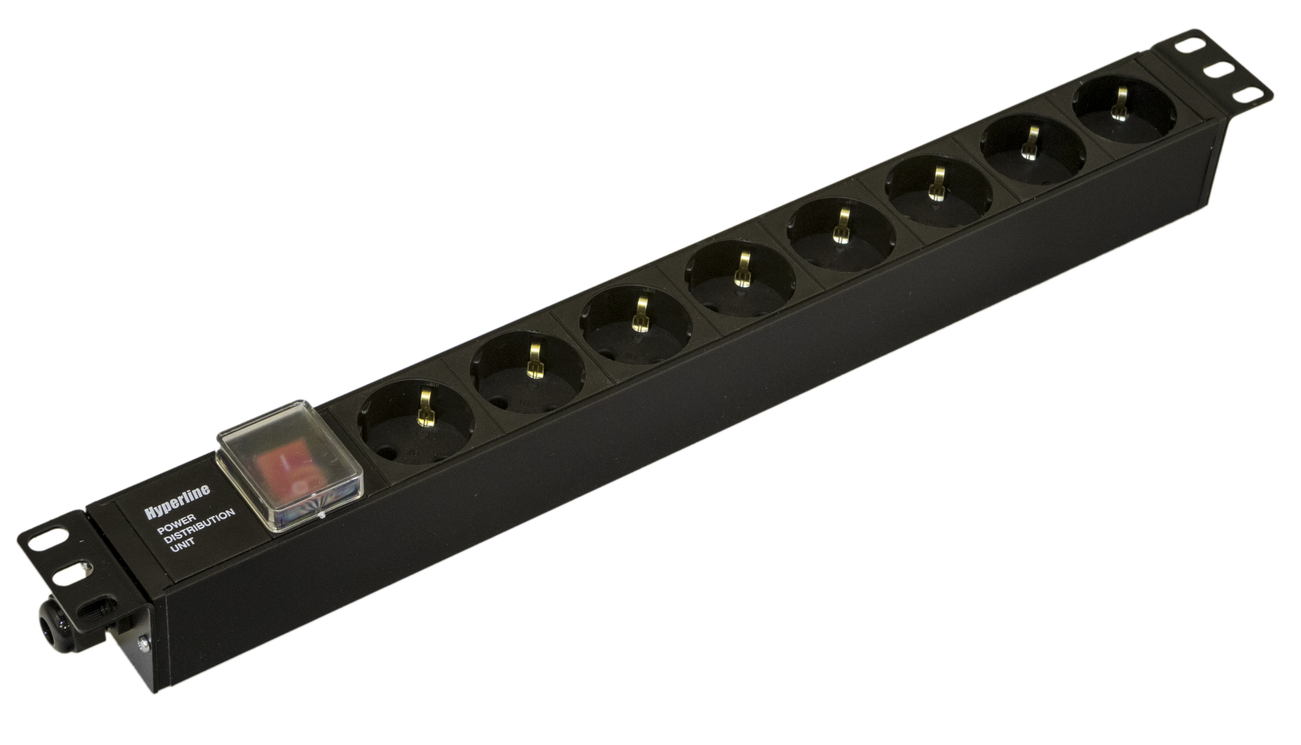 

Блок розеток (PDU) Hyperline SHE19-8SH-S-CB, кол-во розеток:8 (8xЕвро), 16А, черный (SHE19-8SH-S-CB), SHE19-8SH-S-CB