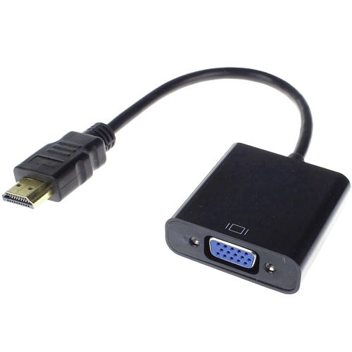 Кабель HDMI(19M)-VGA(15F), 15 см, черный Cablexpert (A-HDMI-VGA-04) отакз от покупки, вскрыт, след подключения