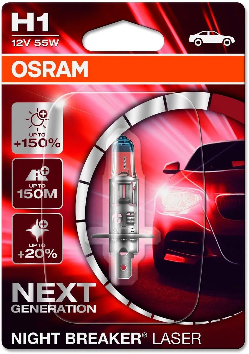 

Лампа автомобильная галогенная Osram, дальний свет, 55 Вт, 12 В, H1, 4200 K, 1 шт. (64150NL-01B)