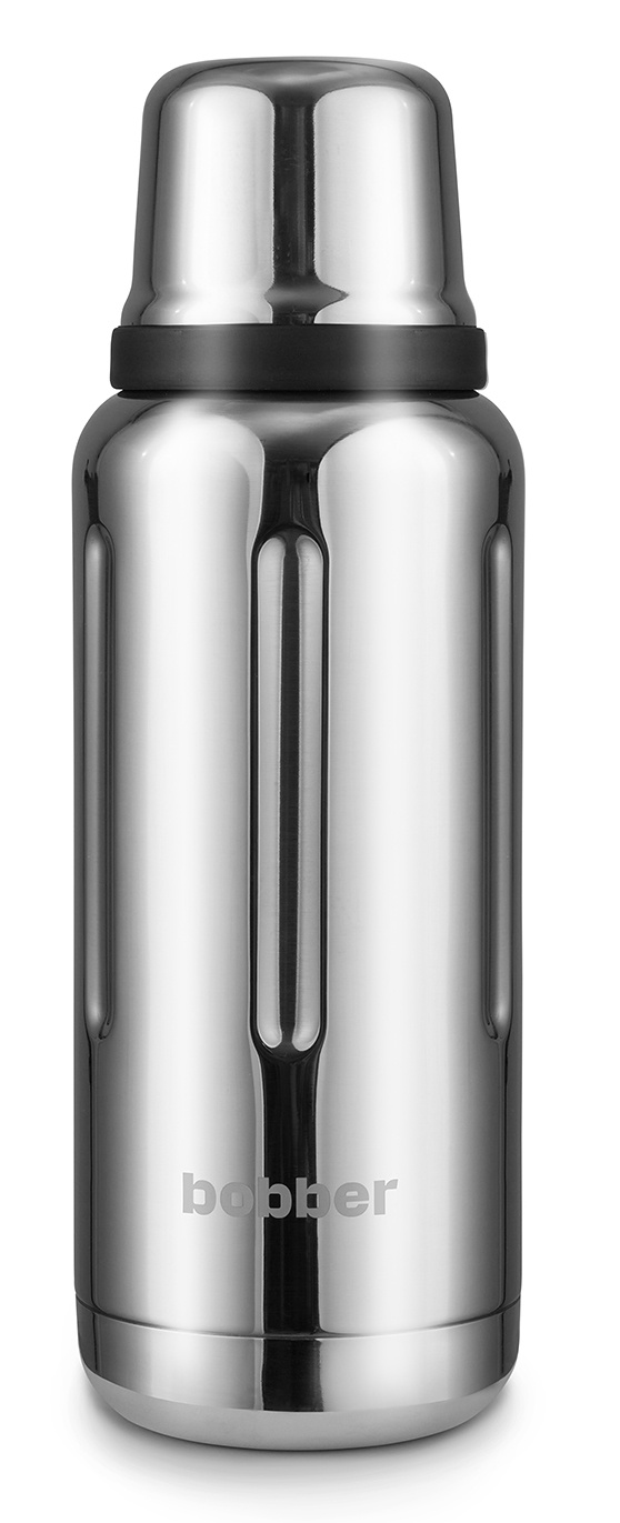 Термос Bobber Flask-1000, 1 л, корпус нержавеющая сталь/колба нержавеющая сталь, серебристый/черный (FLASK-1000/GLOSSY)