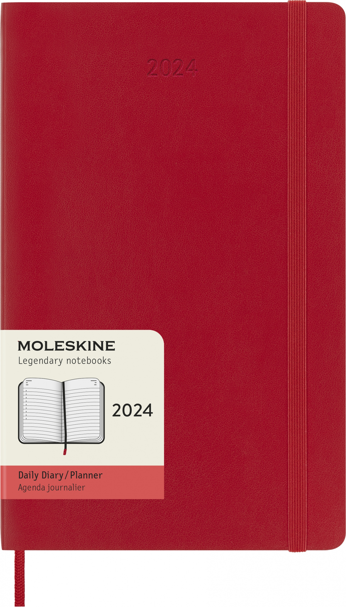 

Ежедневник датированный 130х210мм Moleskine Classic Soft Large, в линейку, 400 листов красный (DSF212DC3), Large
