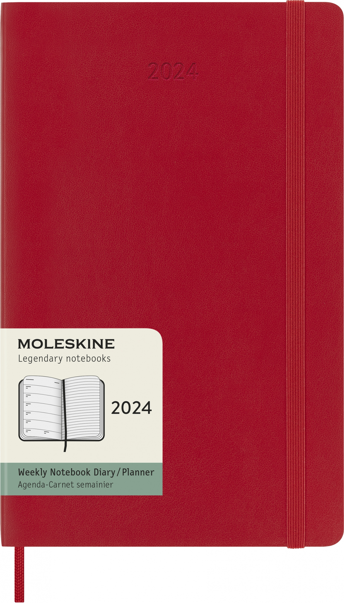 

Еженедельник датированный 130х210мм Moleskine Classic Soft WKNT Large, в линейку, 144 листов красный (DSF212WN3), Large