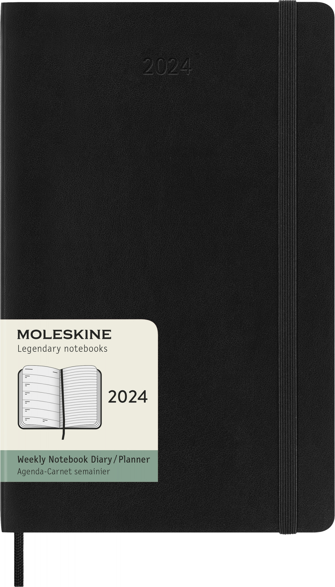 

Еженедельник датированный 130х210мм Moleskine Classic Soft WKNT Large, в линейку, 144 листов черный (DSB12WN3), Large