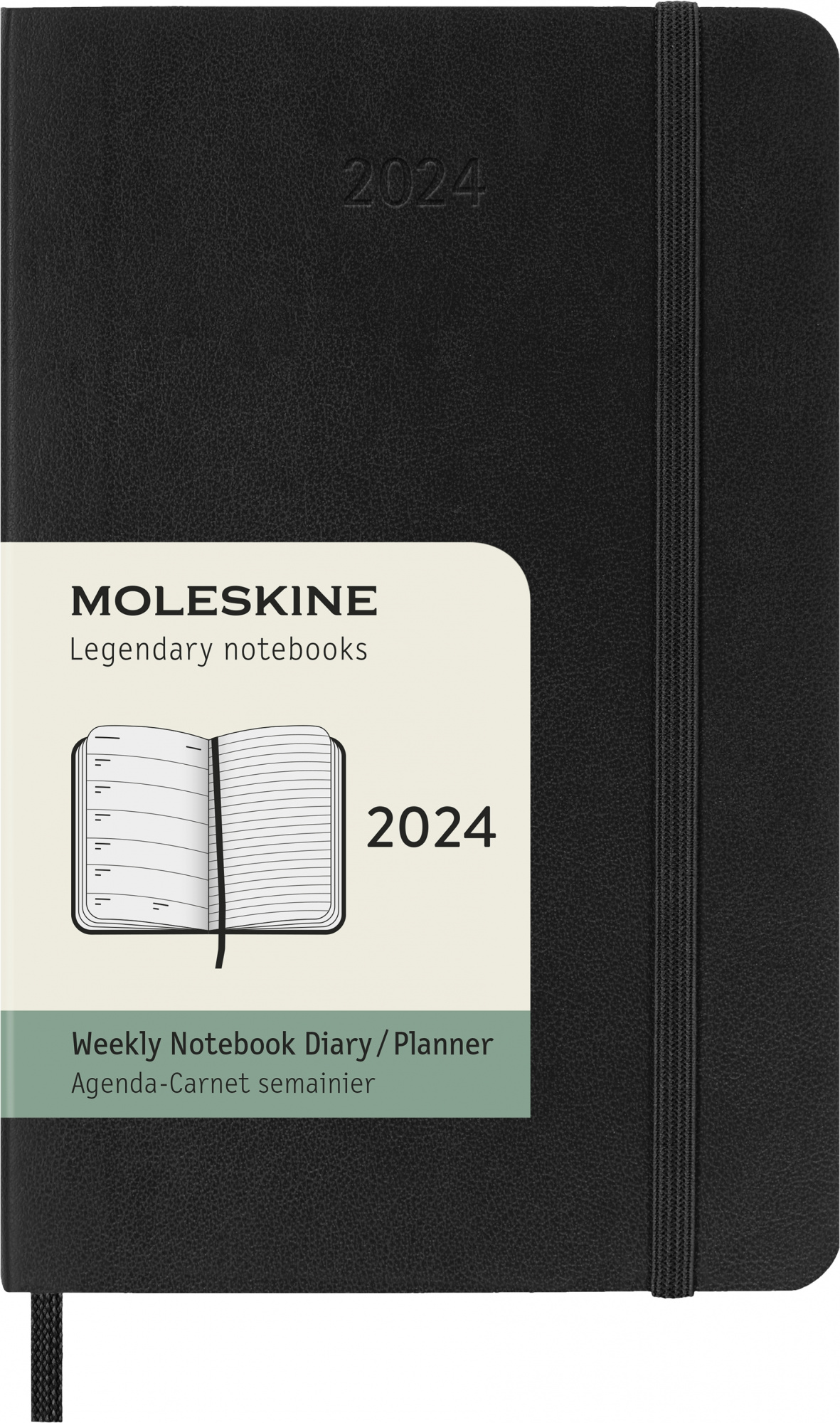 

Еженедельник датированный 90x140мм Moleskine Classic Soft WKNT Pocket, в линейку, 144 листов черный (DSB12WN2), Pocket