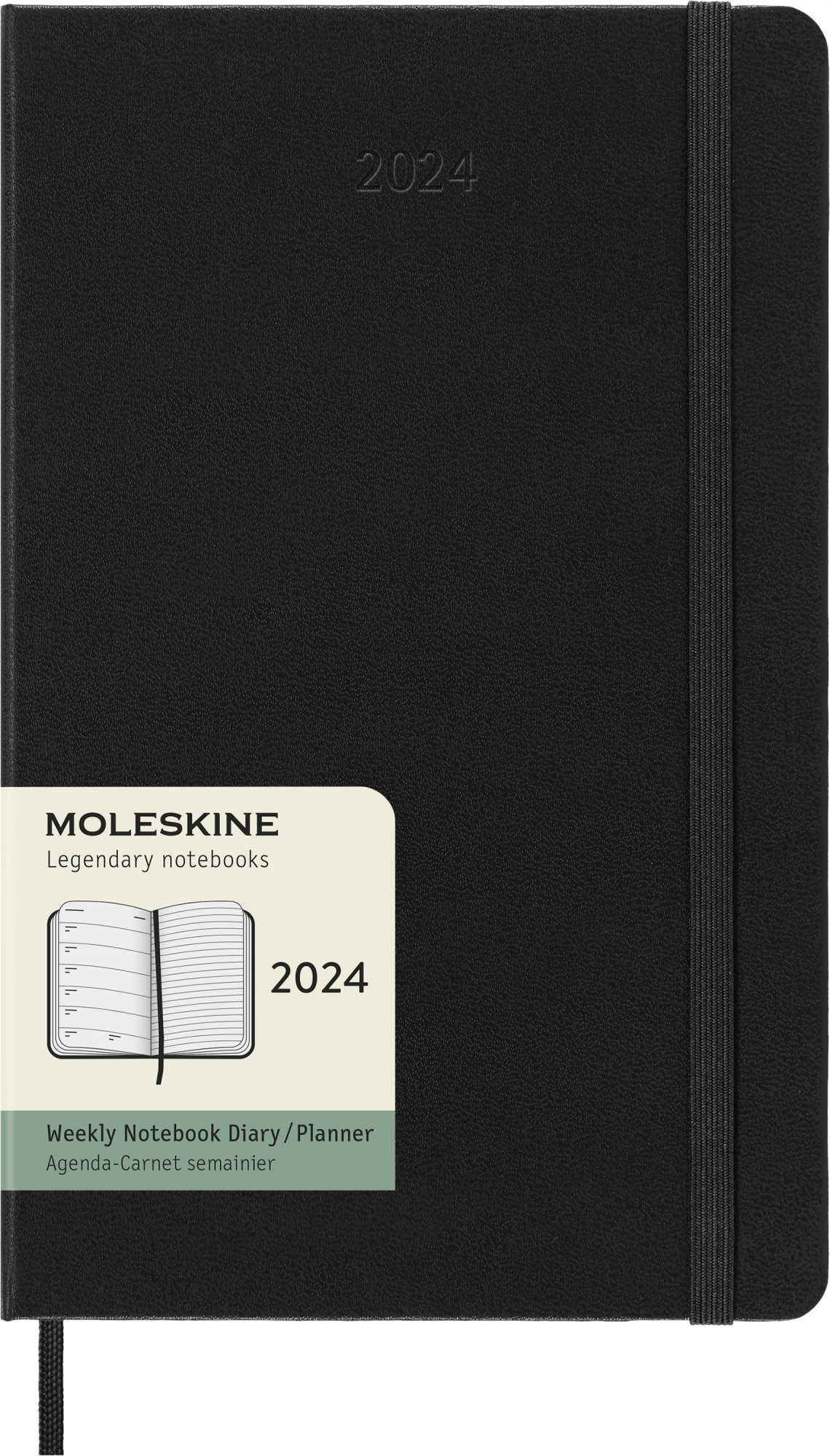 

Еженедельник датированный 130х210мм Moleskine Classic WKNT Large, в линейку, 144 листов черный (DHB12WN3), Large