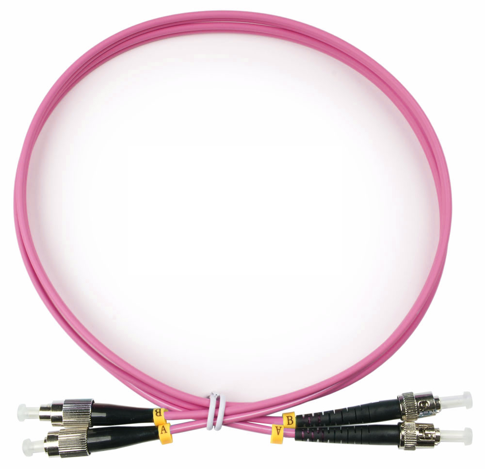 

Патч-корд оптический Cabeus, FC/UPC-ST/UPC, многомодовый, 50/125, OM4, двойной, 1 м, LSZH, пурпурный (FOP-50-OM4-FC-ST-1m), Розовый
