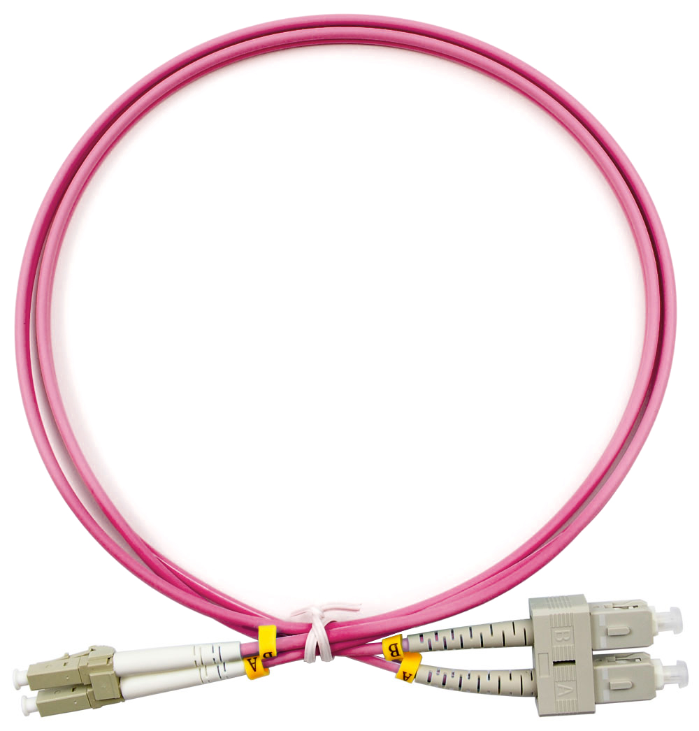 

Патч-корд оптический Cabeus, LC/UPC-SC/UPC, многомодовый, 50/125, OM4, двойной, 1 м, LSZH, пурпурный (FOP-50-OM4-LC-SC-1m), Розовый