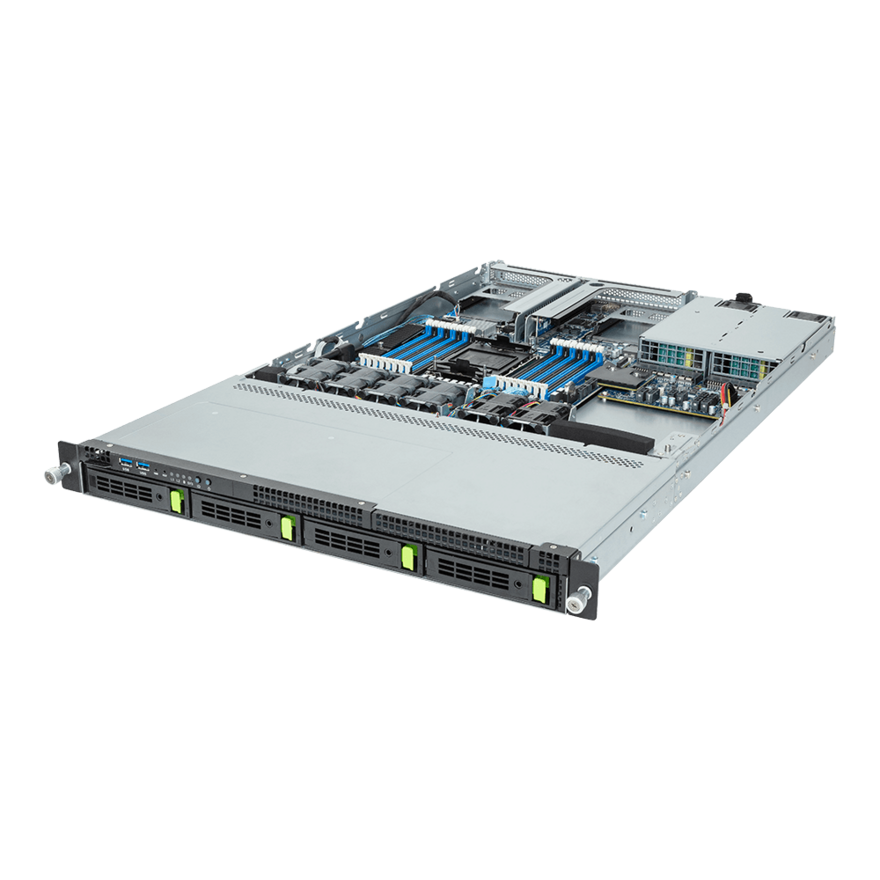 

Серверная платформа Gigabyte R163-S30, 1xLGA4677, 16xDDR5, 4x2.5/3.5 HDD HS, 1xM.2-PCI-E, GLAN, AMI MegaRAC SP-X, Redundant 2x800 Вт, 1U (R163-S30-AAB1), R163-S30