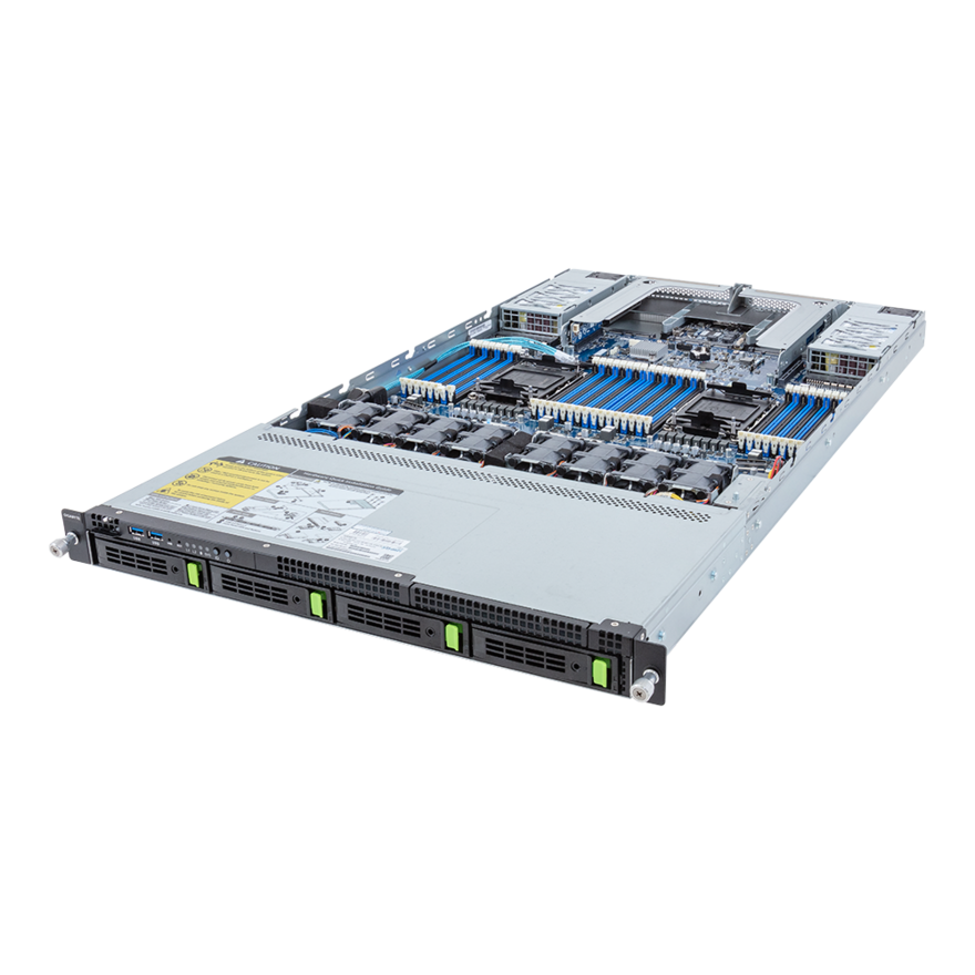 

Серверная платформа Gigabyte R183-S90, 2xLGA4677, 32xDDR5, 4x2.5/3.5 HDD HS, 2xGLAN, AMI MegaRAC SP-X, Redundant 2x1600 Вт, 1U (R183-S90-AAD1), R183-S90