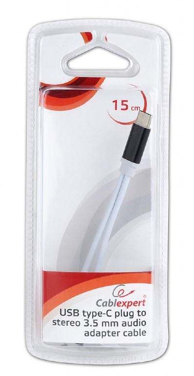 Кабель-переходник (адаптер) USB 2.0 Type-C(m)-USB Type-C(f)+Jack 3.5mm(f), 15см, белый/черный Cablexpert (CCA-UC3.5F-02) б/у вскрыта упаковка