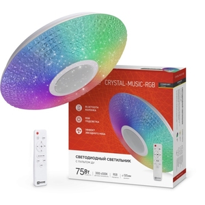 

Светильник бытовой IN HOME COMFORT CRYSTAL-MUSIC-RGB, 75 Вт, белый (4690612044569), CRYSTAL-MUSIC-RGB