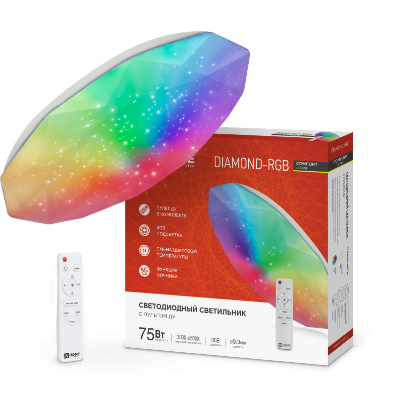 Светильник бытовой IN HOME COMFORT DIAMOND-RGB, белый
