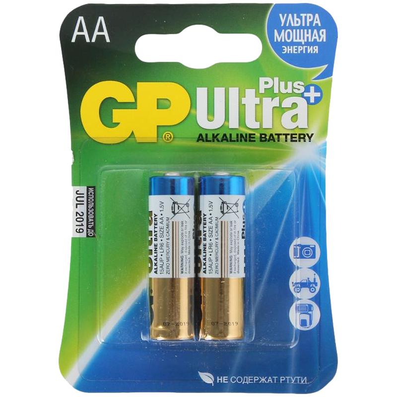 

Батарея GP Ultra Plus Alkaline, AA (LR6), 1.5V, 2 шт. (4891199100246)