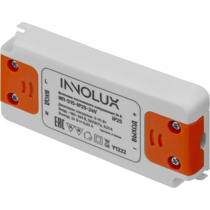 

Блок питания (драйвер) Innolux ИП-S15-IP25-24V 12 Вт для светодиодной ленты, серый (97426), ИП-S15-IP25-24V