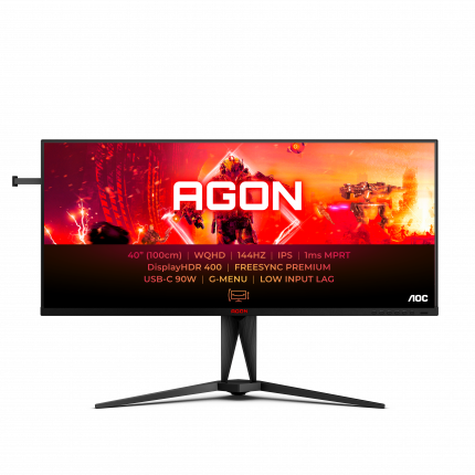 

Монитор 40" AOC AG405UXC IPS, 3440x1440 (21:9), 400кд/м2, 144 Гц, 4 мс, 178°/178°, HDMI, DisplayPort, USB Type-C, USB-Hub, черный (AG405UXC), AG405UXC
