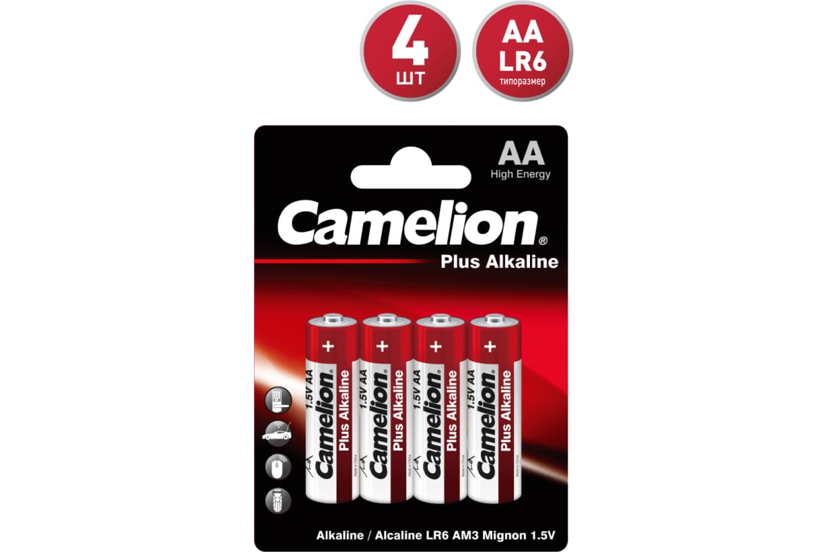 

Батарея Camelion Plus, AA (LR6), 1.5V, 6 шт. (14113)