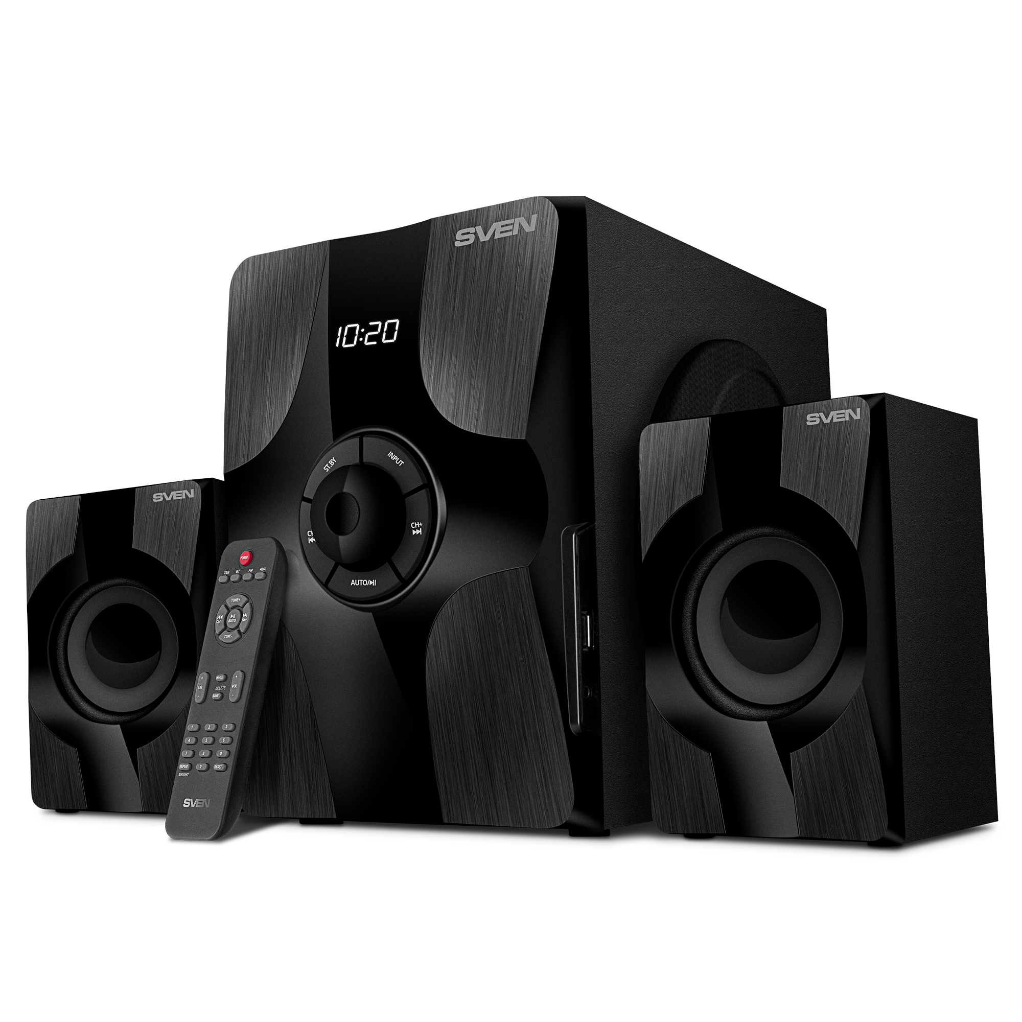 Акустика 2.1 SVEN MS-315, 46 Вт, FM, AUX, USB, Bluetooth, черный (SV-020880)