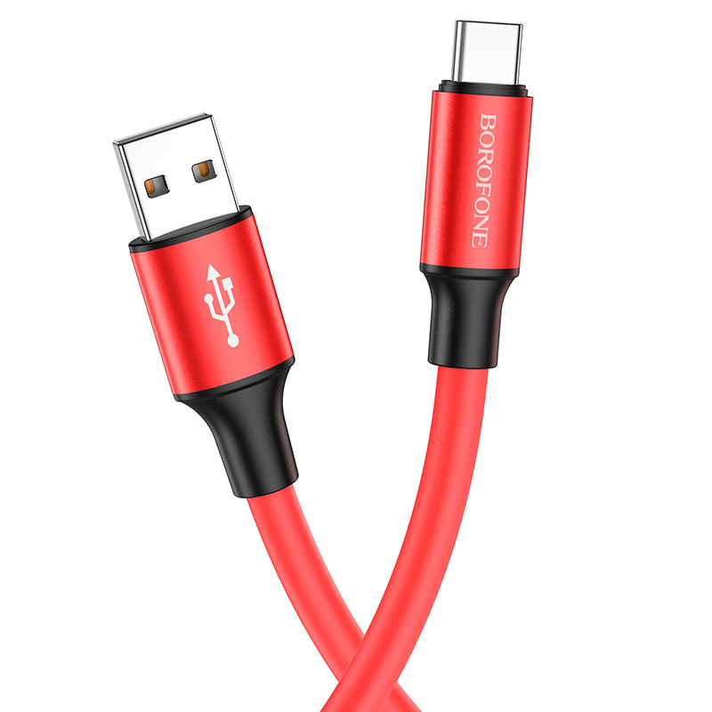 

Кабель USB-USB Type-C, 3А, 1 м, красный, Borofone BX82 (6974443386240), BX82