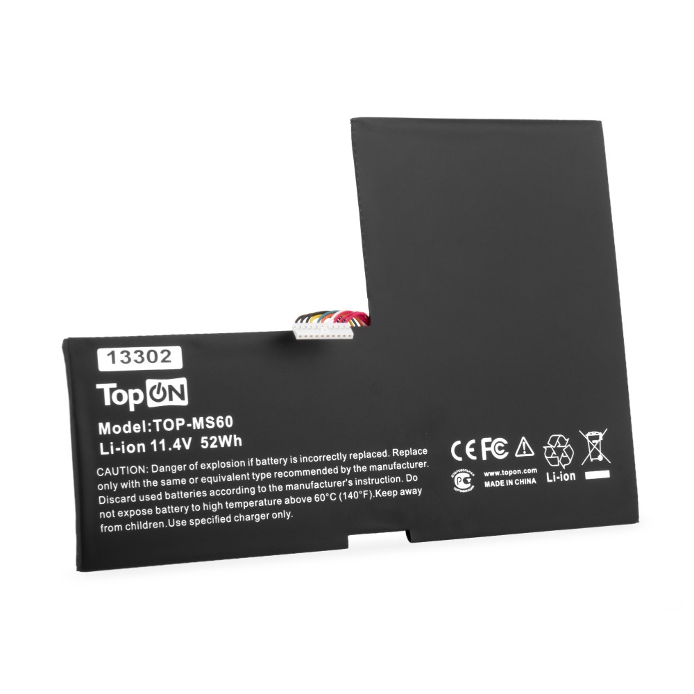 

Аккумуляторная батарея TopON для MSI GS60 2PC, GS60 2PE, GS60 2PL, GS60 2PM, GS60 2QD, GS60 2QE, GS60 6QC, GS60 6QE, PX60 2QD, 11.4V, 44Wh, черный (TOP-MS60)