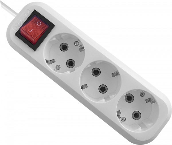

Удлинитель Defender L330, 3-розетки, 1.5 м, белый (99356), L330