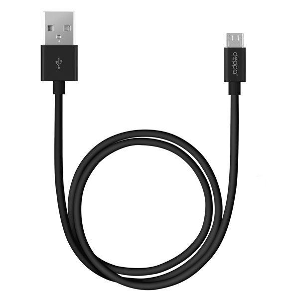 

Кабель USB(Am)-Micro USB(Bm), быстрая зарядка, 2А, 1.2 м, черный, Deppa (72103)
