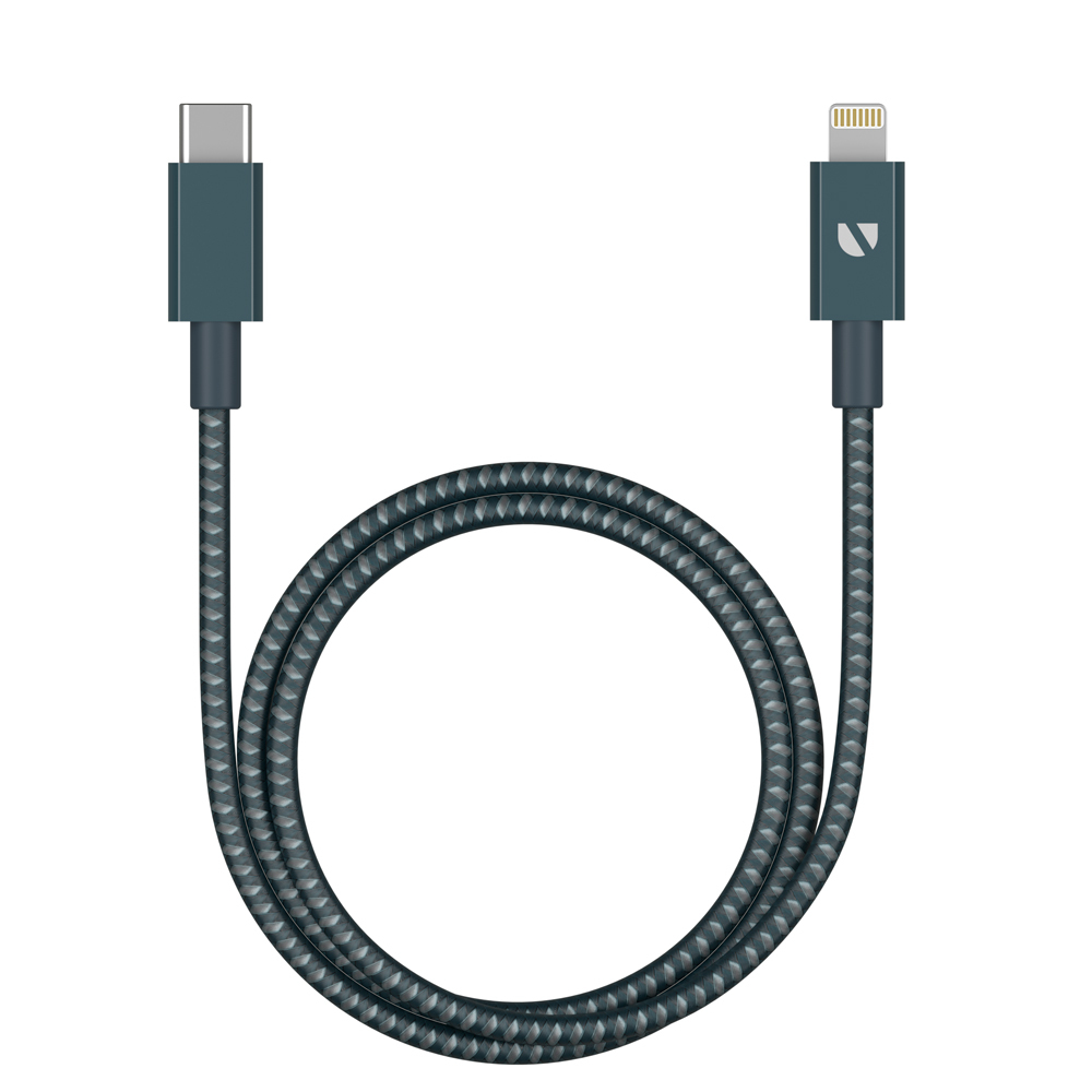 Кабель USB Type-C-Lightning 8-pin, быстрая зарядка, 3А, 1.2 м, графитовый, Deppa (72320)
