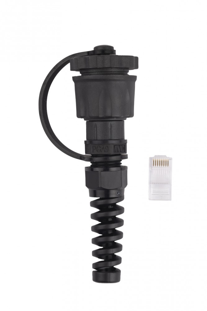

Промышленный разъем Hyperline PLUG-IE-8P8C-P-C5 для RJ-45 (8P8C) под витую пару, IP67, категория 5e, черный (PLUG-IE-8P8C-P-C5), PLUG-IE-8P8C-P-C5