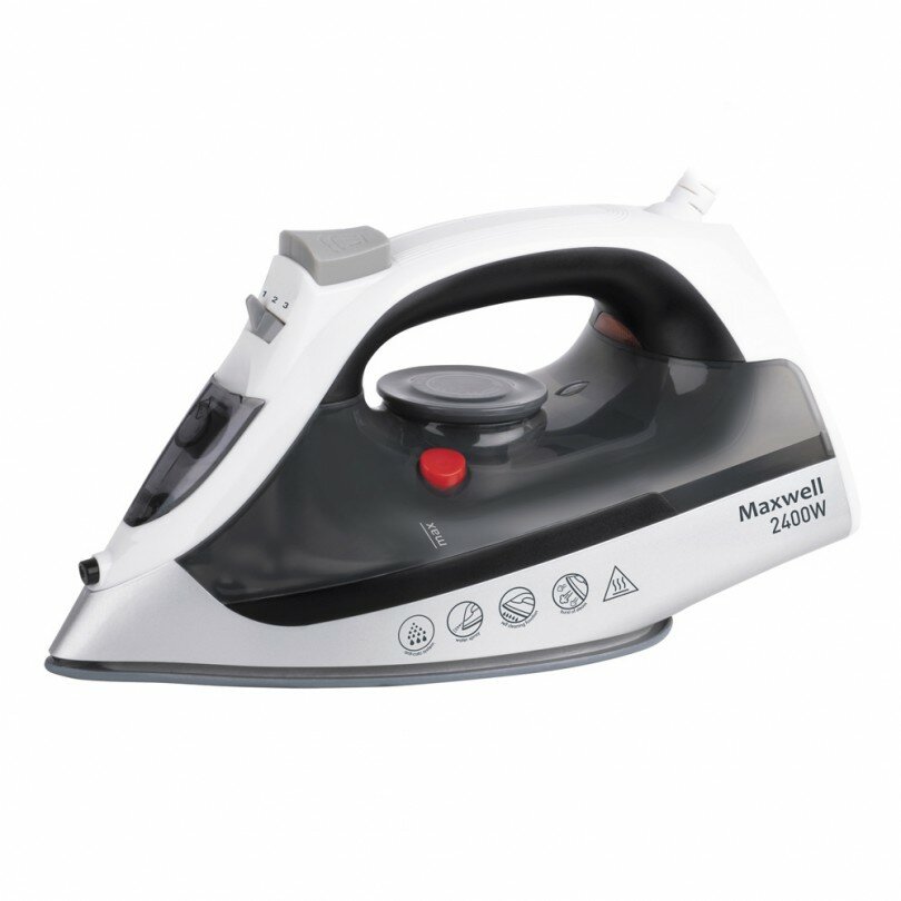 Утюг Maxwell MW-3023 2.4 кВт, длина шнура 1.8 м, серый/черный (MW-3023) б/у, после ремонта, следы эксплуатации, без комплекта