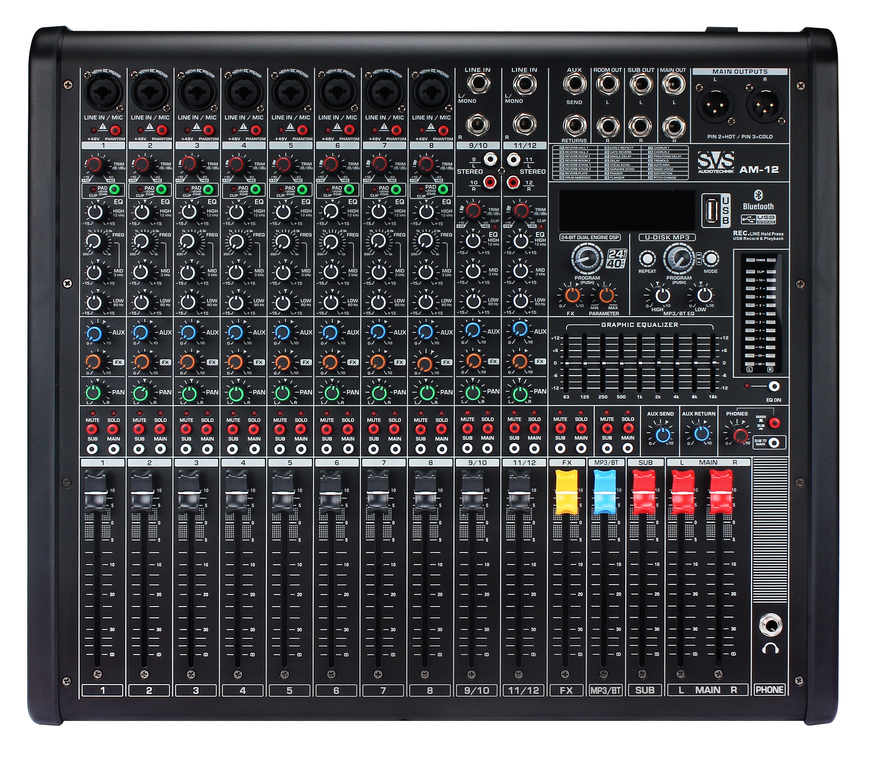 

Аналоговый микшерный пульт SVS Audiotechnik AM-12 12 каналов, AM-12