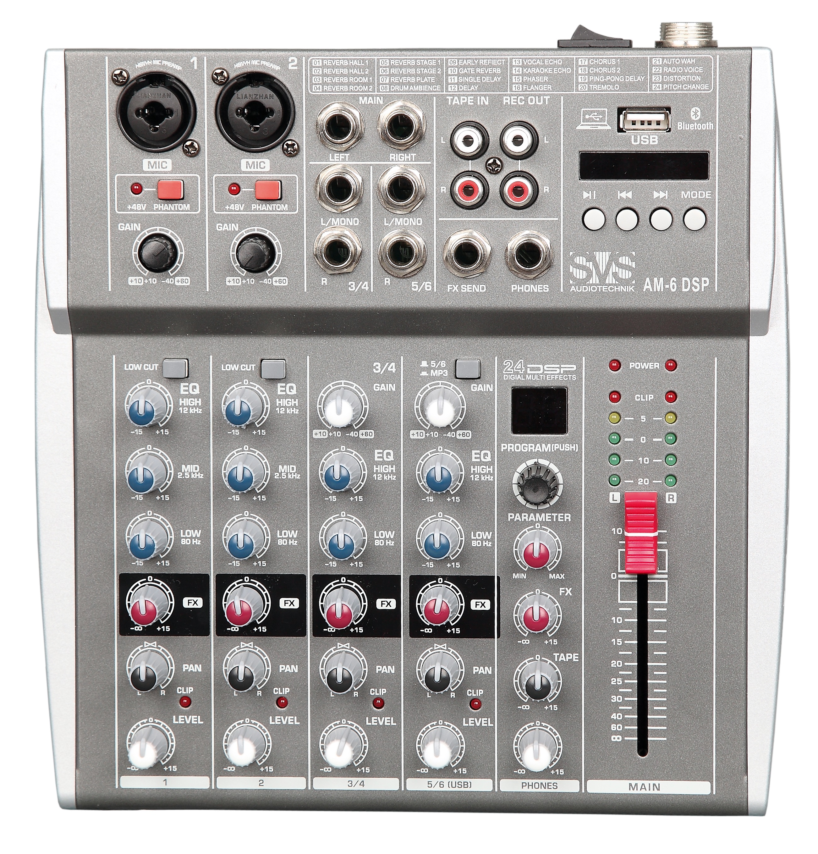 

Аналоговый микшерный пульт SVS Audiotechnik AM-6 DSP 6 каналов, AM-6 DSP