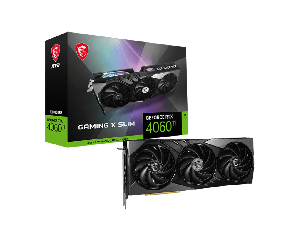 Видеокарта MSI NVIDIA GeForce RTX 4060Ti GAMING X SLIM 8G, 8Gb GDDR6