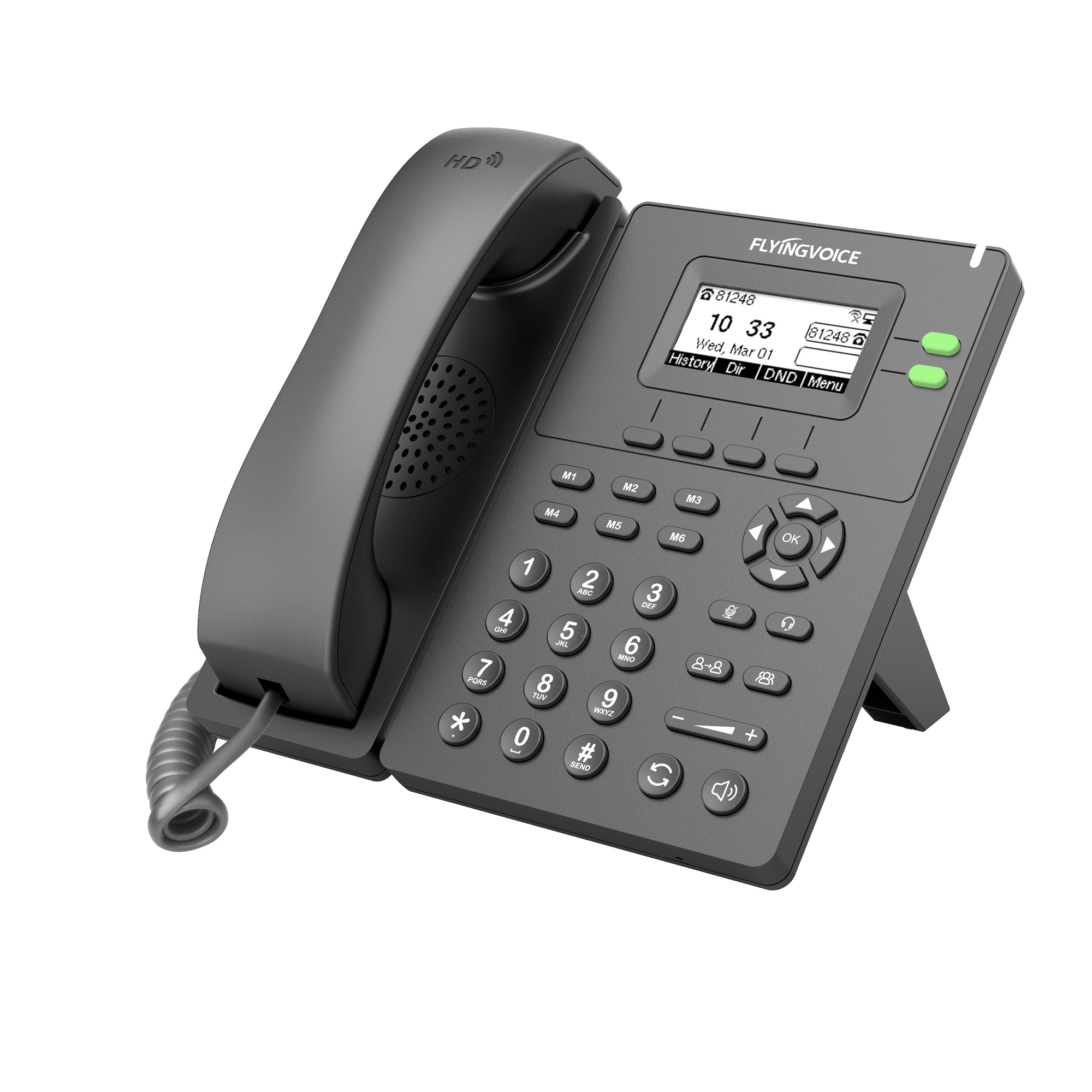 

VoIP-телефон FLYINGVOICE P20, 2 линии, 2 SIP-аккаунта, монохромный дисплей, серый (P20), P20