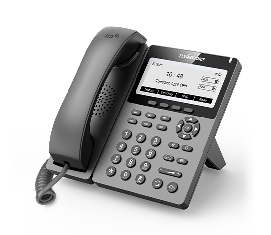 

VoIP-телефон FLYINGVOICE P22G, 2 линии, 2 SIP-аккаунта, монохромный дисплей, серый (P22G), P22G