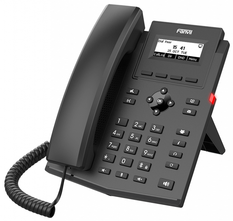 VoIP-телефон Fanvil X301W, 4 линии, 4 SIP-аккаунта, монохромный дисплей, черный (X301W)