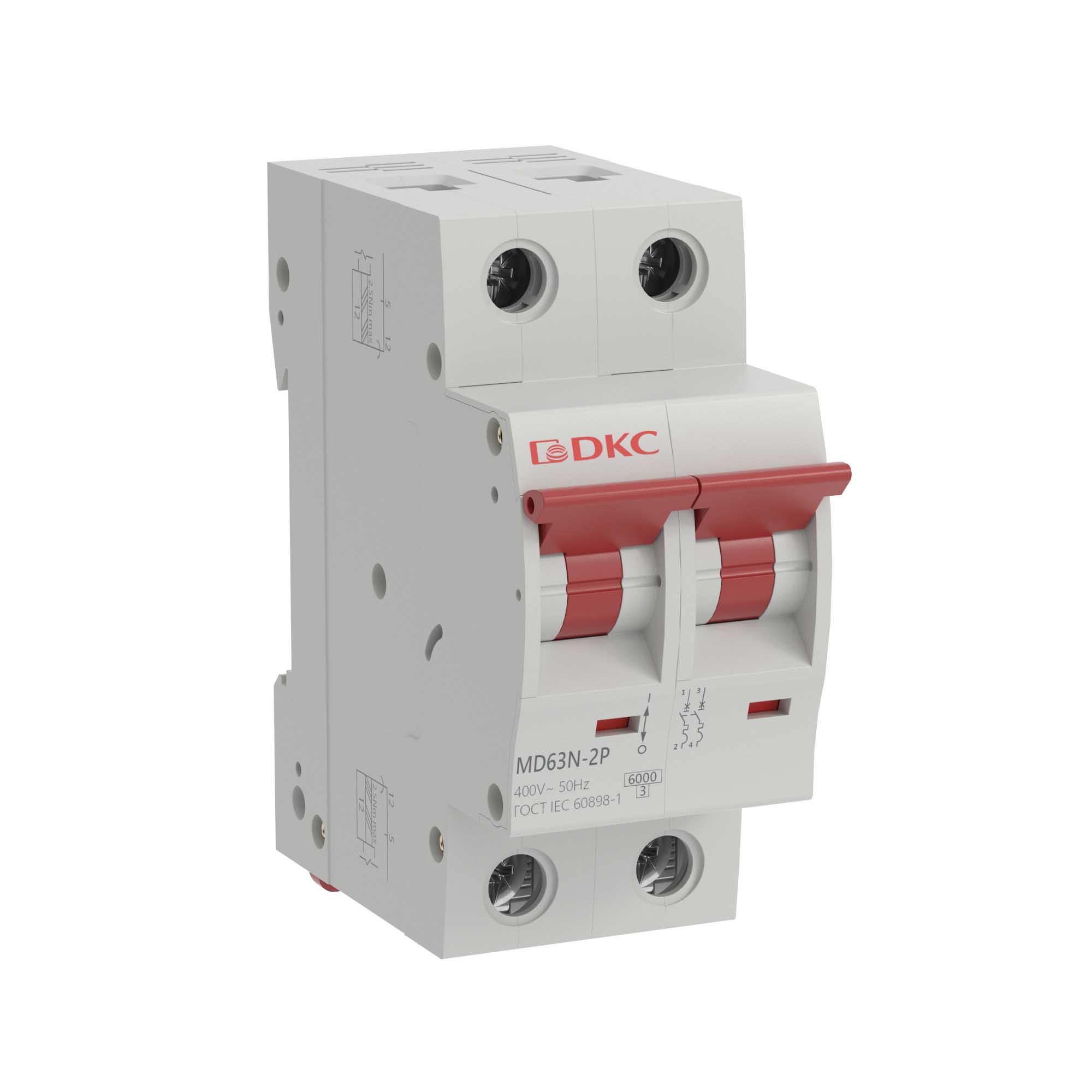 

Выключатель автоматический DKC MD63N YON max двухполюсный (2P/2П) 10А C 6 kA (MD63N-2PC10), MD63N
