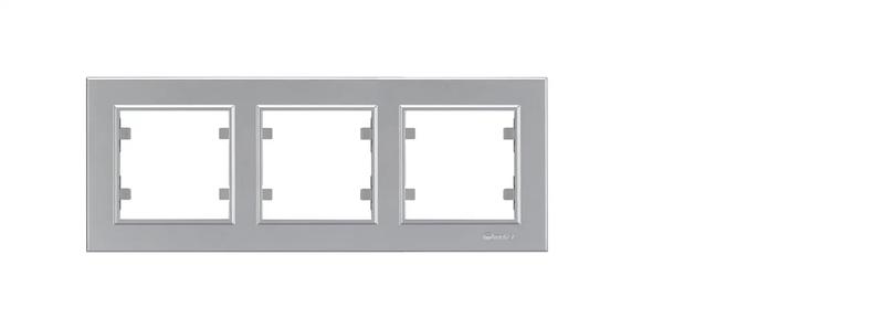 Рамка Makel Karea, горизонтальная, 3, серебро (56065703 )