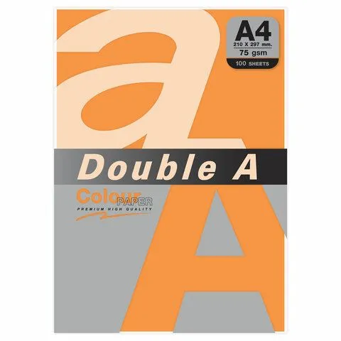 Бумага A4 75 г/м² 100 листов, оранжевый неон Double A (8858741732078)