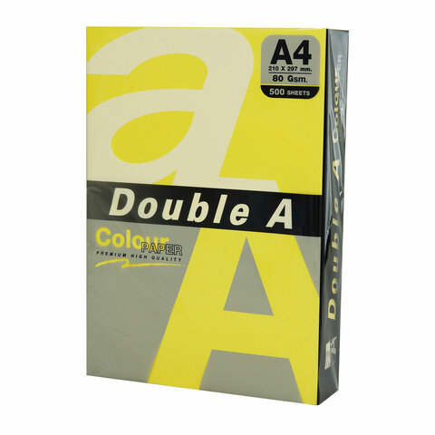

Бумага A4 80 г/м² 500 листов, желтый интенсив Double A (8858741731972)