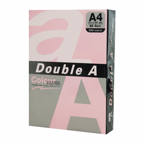 Бумага A4 80 г/м² 500 листов, розовый пастель Double A (8858741729054)