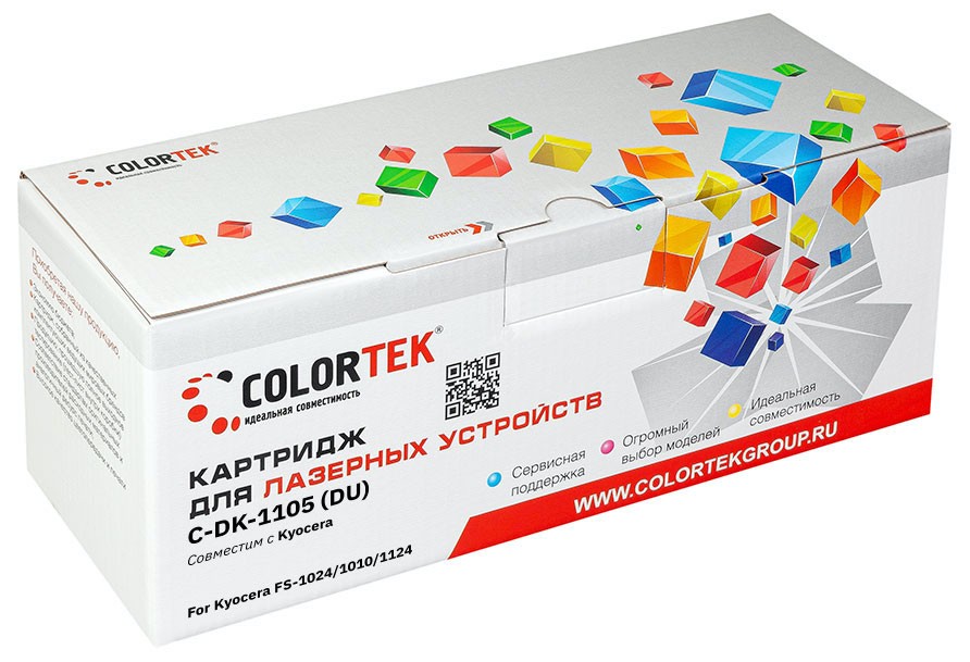 

Драм-картридж (фотобарабан) лазерный Colortek CT-DK-1105 (DK-1105/302L993100), черный, 100000 страниц, совместимый, для Kyocera FS-1024MFP / FS-1110 / FS-1124MFP, CT-DK-1105
