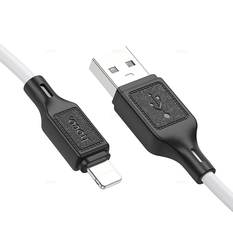 

Кабель USB-Lightning 8-pin, 2.4А, 1 м, белый, HOCO Cool X90, X90