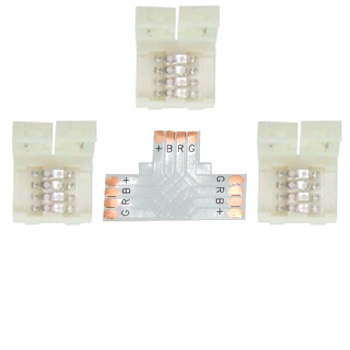 

Комплект коннекторов Ecola LED-Strip T для светодиодной ленты, гибкая соединительная плата + 2 зажимных разъема 10 мм, белый (SC41UTESB), T