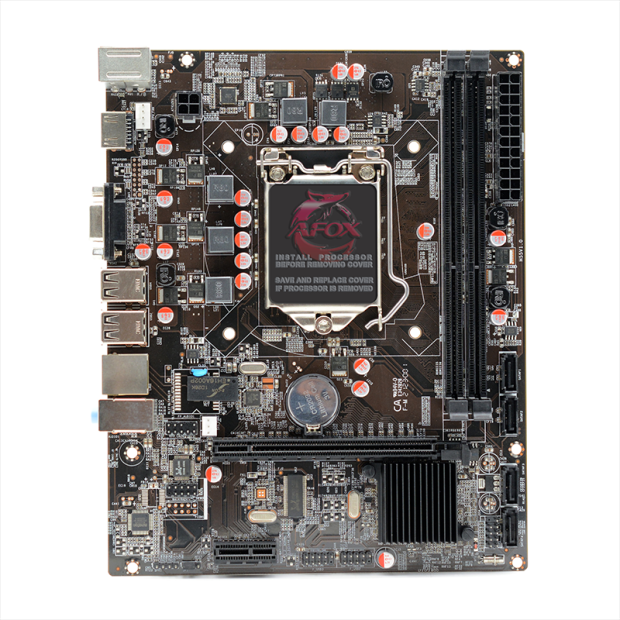 Материнская плата AFOX IH55-MA6, Socket1156, Intel H55, 2xDDR3, PCI-Ex16, 4SATA2, 5.1-ch, VGA, HDMI, mATX, Retail б/у, следы монтажа, полный комплект