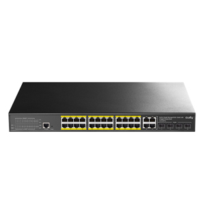

Коммутатор Cudy GS2028PS4-300W, управляемый, кол-во портов: 24x1 Гбит/с, кол-во SFP/uplink: combo RJ-45/SFP 4x1 Гбит/с, установка в стойку, PoE: 24x30 Вт (макс. 300 Вт), GS2028PS4-300W