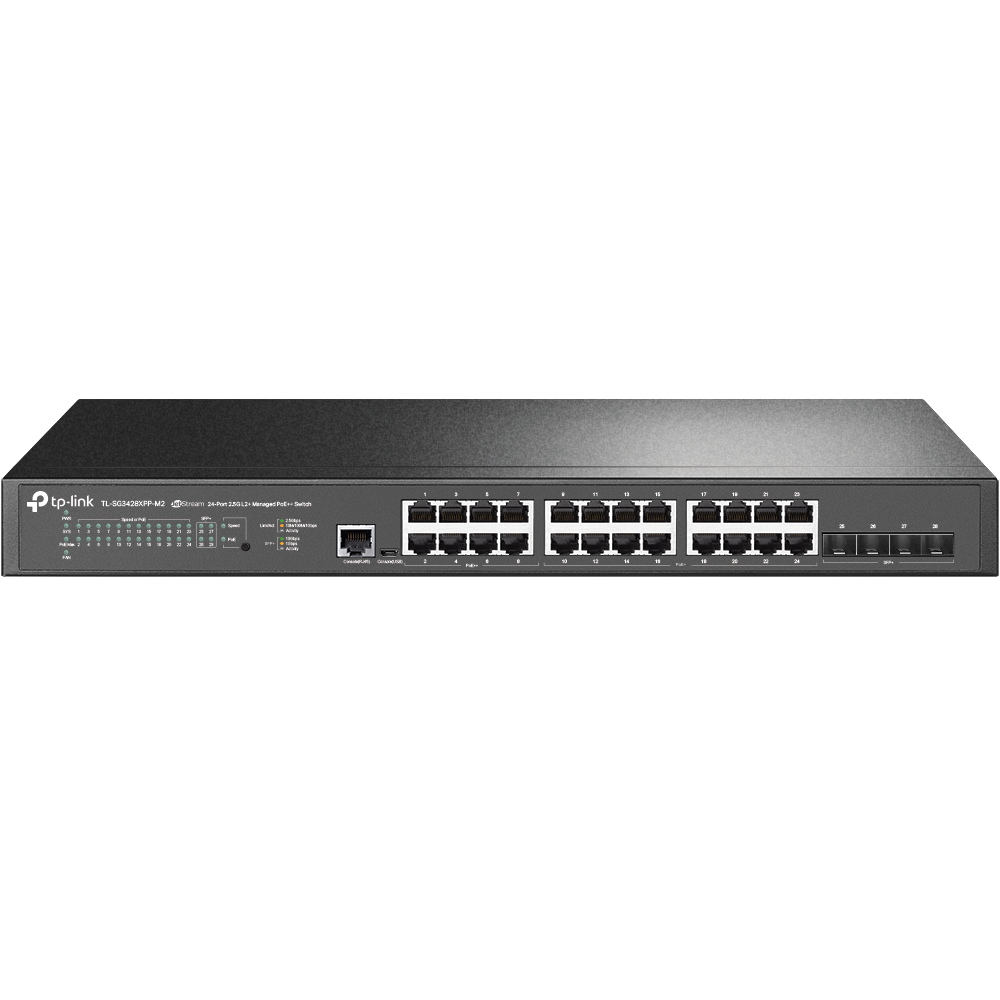 

Коммутатор TP-Link JetStream TL-SG3428XPP-M2, управляемый, кол-во портов: 24x2.5 Гбит/с, кол-во SFP/uplink: SFP+ 4x10 Гбит/с, установка в стойку, PoE: 24x60 Вт (макс. 500 Вт), TL-SG3428XPP-M2