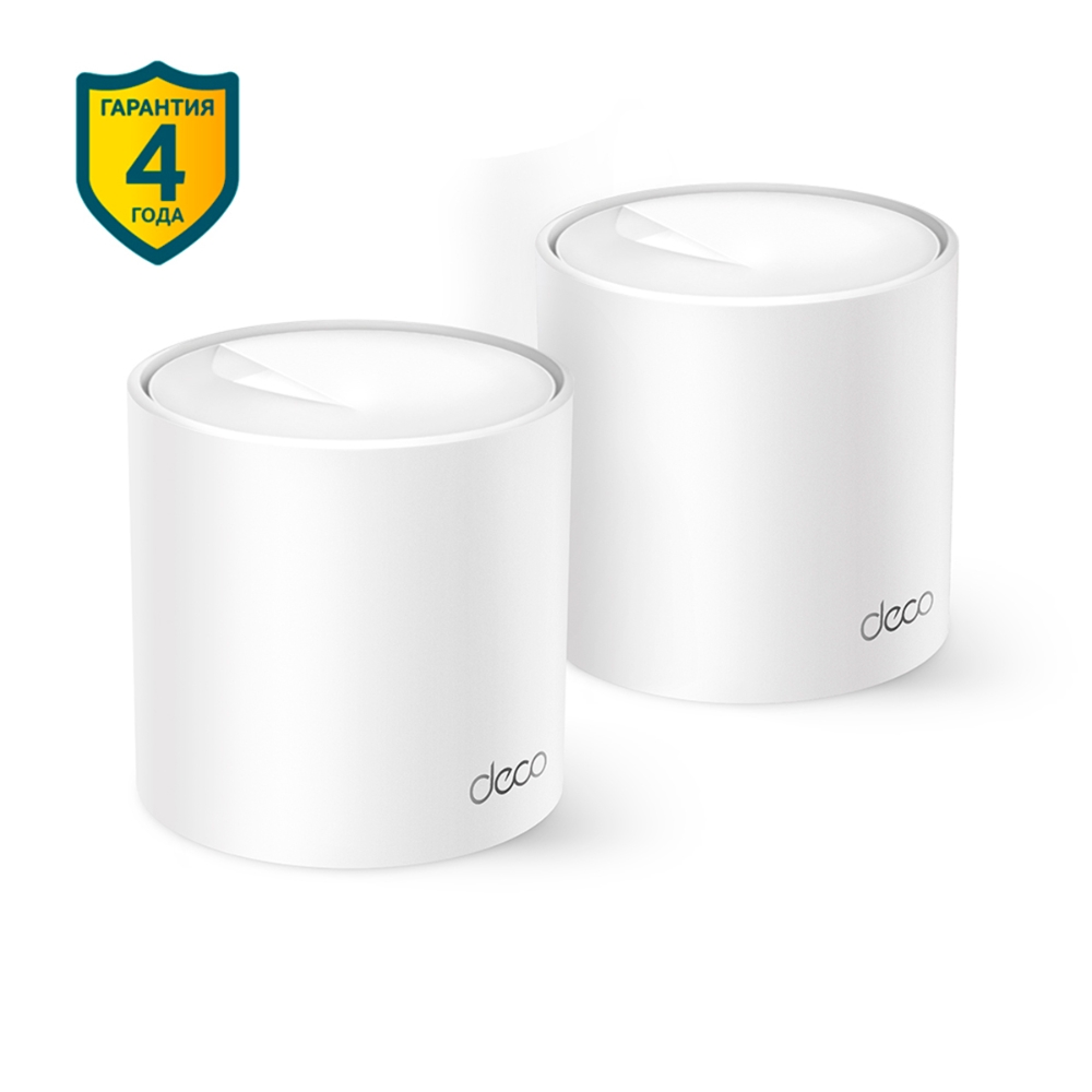 Mesh система TP-LINK Deco X10, 802.11a/b/g/n/ac/ax, 2.4/5ГГц, до 1501, LAN 1x1Гбит/с, WAN 1x1 Гбит/с, внутренних антенн: 2, комплект 2 (Deco X10(2-pack))