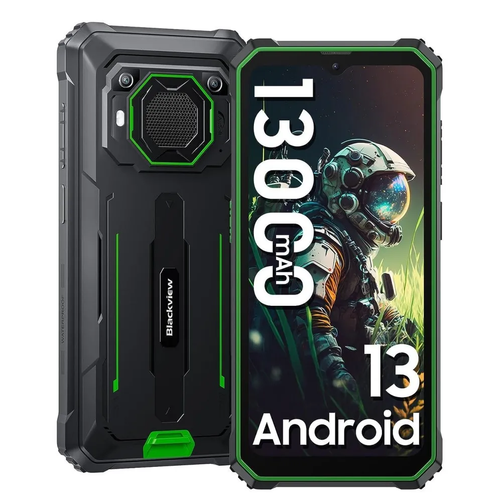 

Смартфон Blackview BV6200 PRO, 6.56" 720x1612 IPS, MediaTek Helio P35, 4Gb RAM, 128Gb, 3G/4G, NFC, Wi-Fi, BT, 2xCam, 2-Sim, 13 А·ч, USB Type-C, Android 13, черный, ударопрочный корпус (BV6200 PRO GREEN), BV6200 PRO