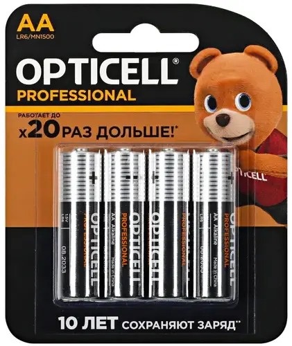 

Батарейка OPTICELL Professional, AA (LR6), 1.5V, 4 шт. (5052001)